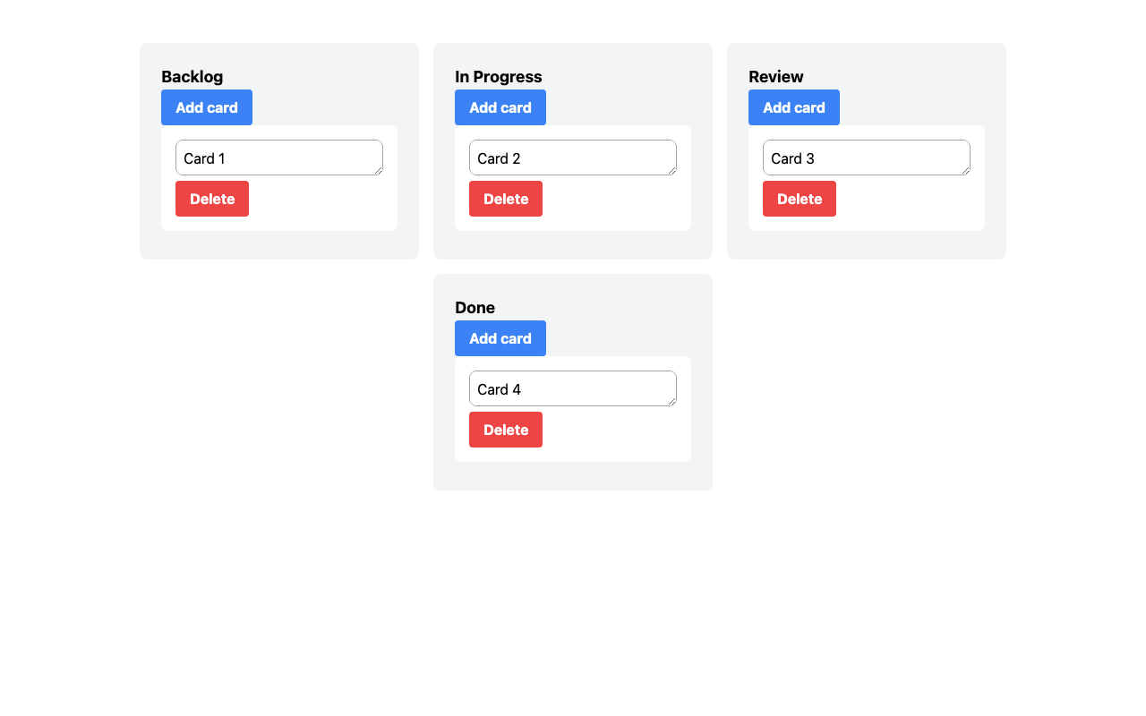 Screenshot der gerenderten App