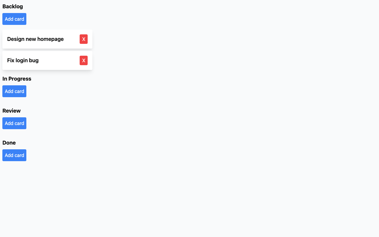 Screenshot der gerenderten App