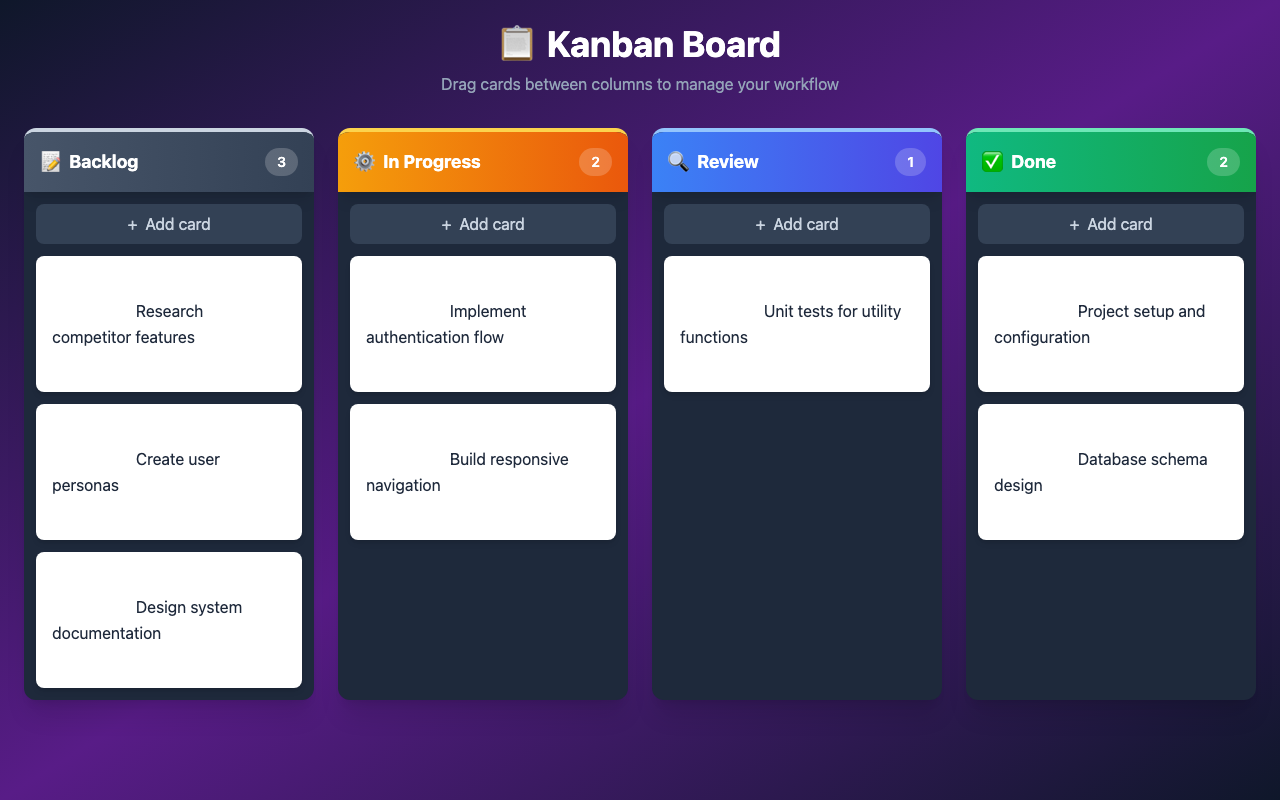 Screenshot der gerenderten App