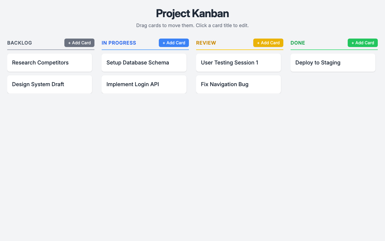 Screenshot der gerenderten App