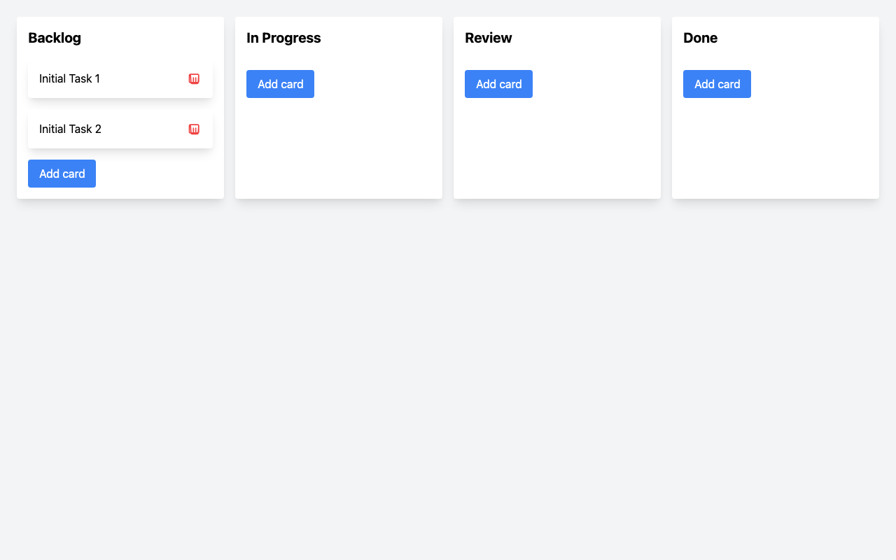 Screenshot der gerenderten App