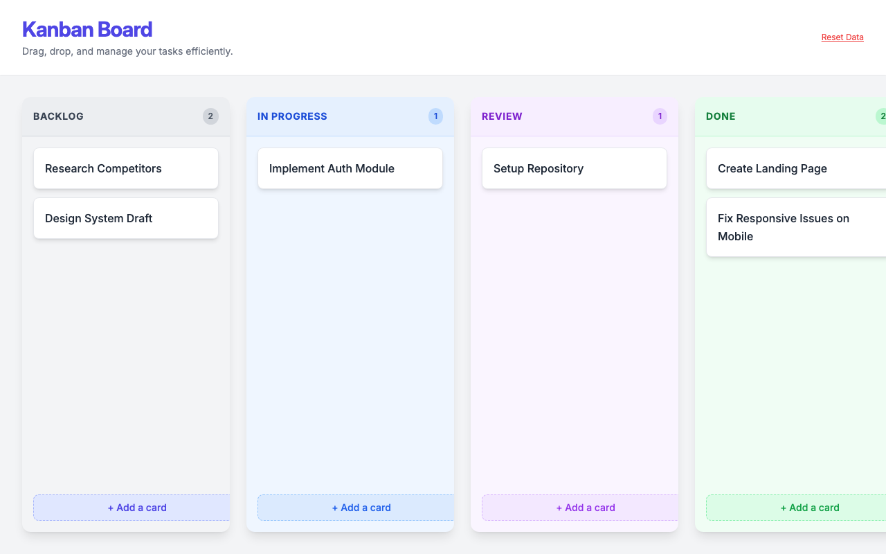 Screenshot der gerenderten App