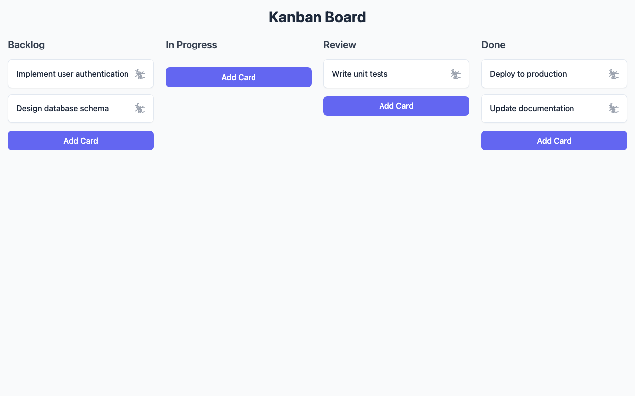 Screenshot der gerenderten App