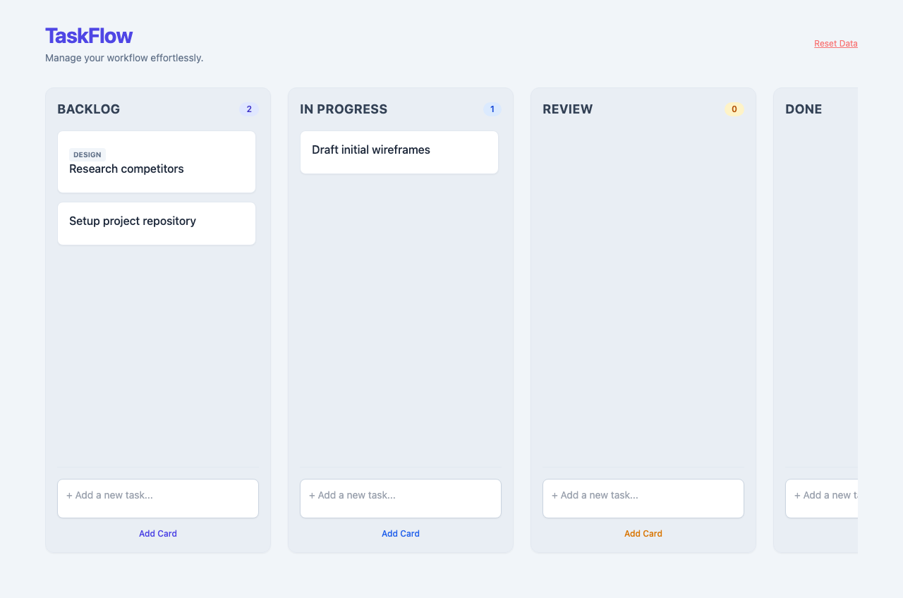 Screenshot der gerenderten App