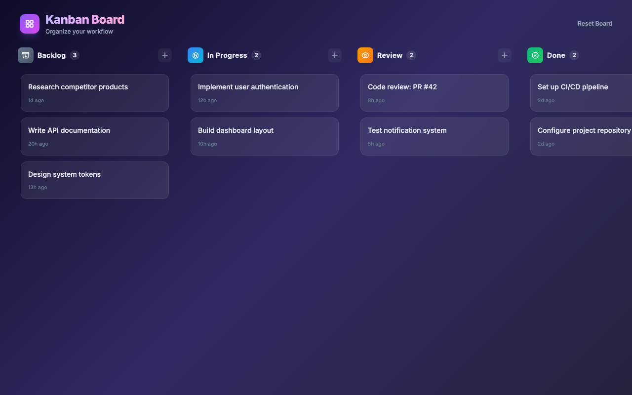Screenshot der gerenderten App